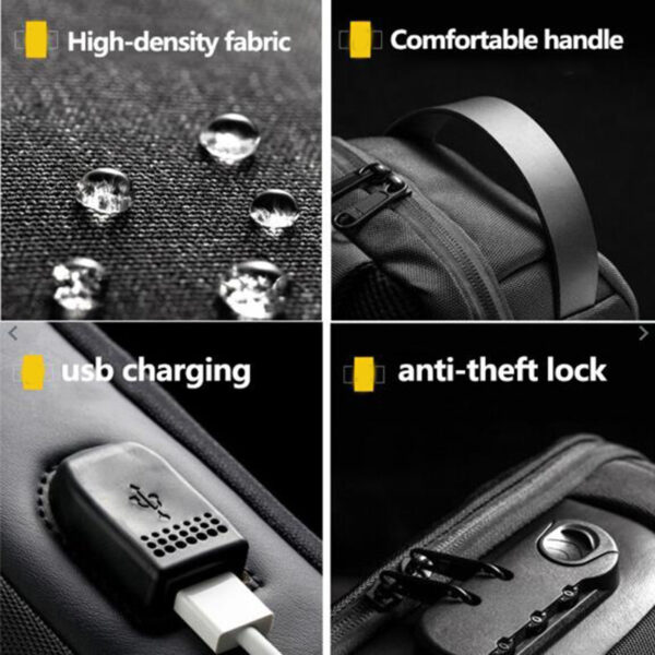 Waterproof USB Anti-theft Bag Men Oxford Crossbody Shoulder Bag Sling Multifunction Short Travel Messenger Chest Pack - Image 2