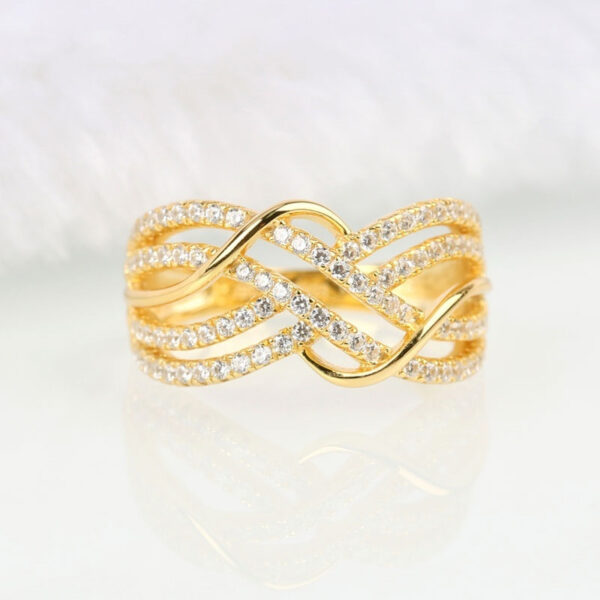 Wave Multi-layer Line Eye-catching Hollow Unique Women Ring - Image 5