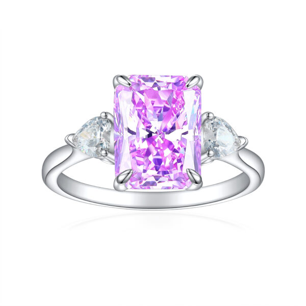 Flame Ice Flower Square Diamond Ring For Women - Image 4