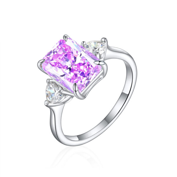 Flame Ice Flower Square Diamond Ring For Women - Image 9