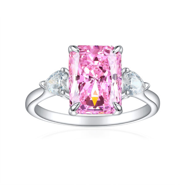 Flame Ice Flower Square Diamond Ring For Women - Image 8