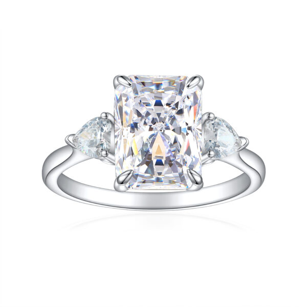 Flame Ice Flower Square Diamond Ring For Women - Image 10