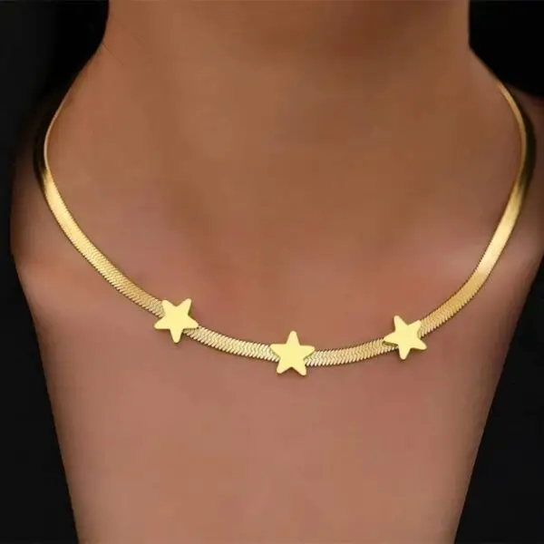 Stainless Steel Necklaces Gothic Blade Snake Chains Stars Choker Statement Light Luxury Temperament Necklace For Women Jewelry - Image 4