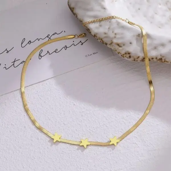Stainless Steel Necklaces Gothic Blade Snake Chains Stars Choker Statement Light Luxury Temperament Necklace For Women Jewelry - Image 2